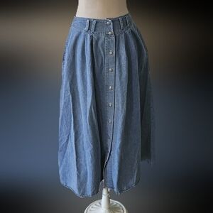 Casual Blue A-Line Denim Skirt